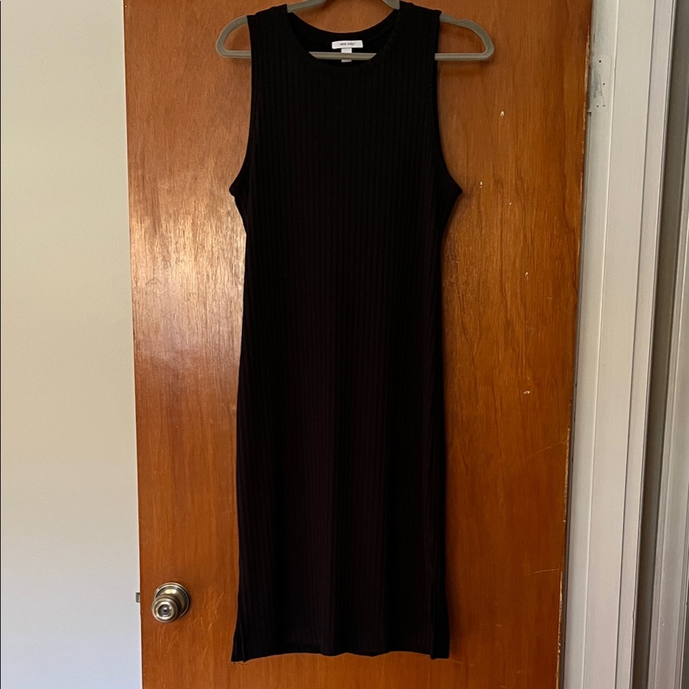 Nine West Black Ribbed Midi Dress